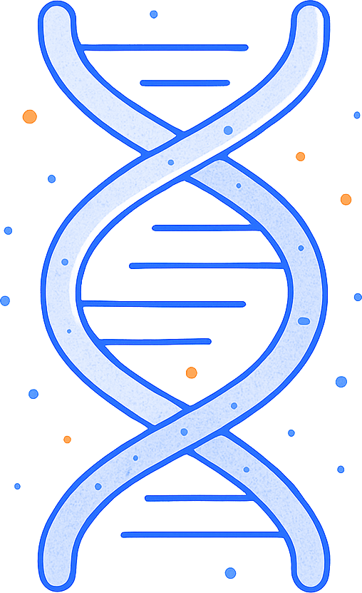DNA Blue Orange Graphic